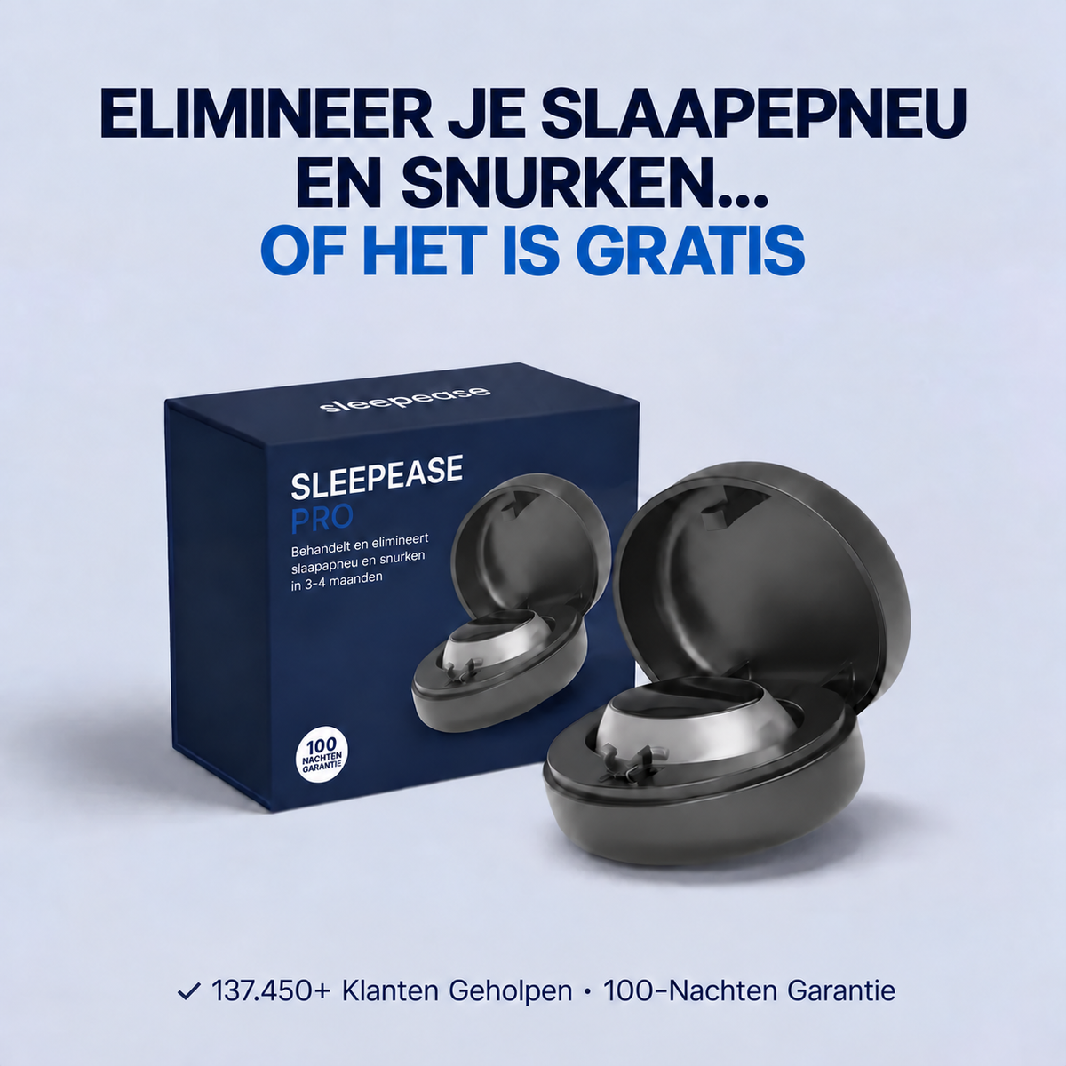 SleepEase Pro — Elimineert snurken en slaapapneu